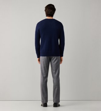 Hackett London Maglione Duo Stitch blu navy