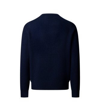 Hackett London Maglione Duo Stitch blu navy