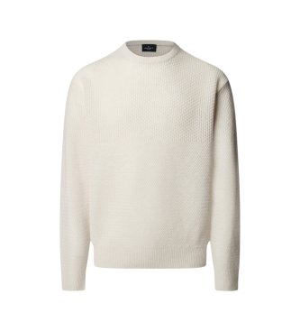 Hackett London Maglione Duo Stitch Crew bianco sporco