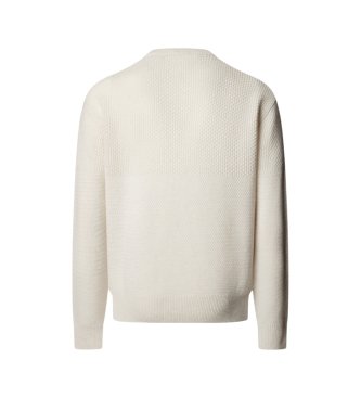 Hackett London Maglione Duo Stitch Crew bianco sporco