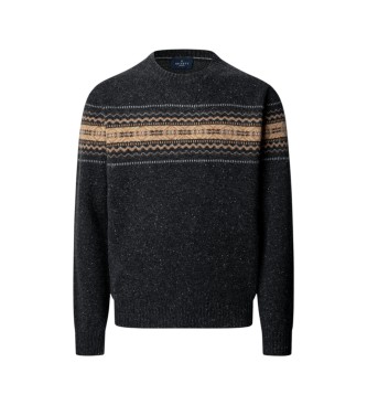 Hackett London Jersey Fairisle gris