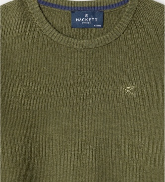 Hackett London Camisola Honeycomb Crew verde