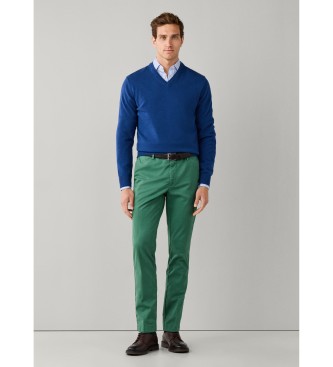 Hackett London Jersey Merino Cash Mix azul medio