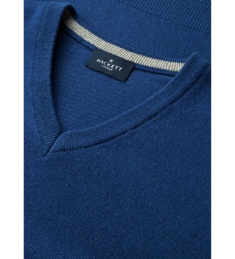 Hackett London Jersey Merino Cash Mix azul medio