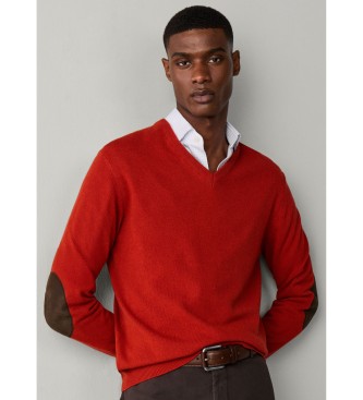 Hackett London Jersey Merino Cash Mix naranja