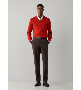 Hackett London Jersey Merino Cash Mix naranja