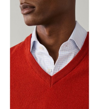Hackett London Jersey Merino Cash Mix naranja