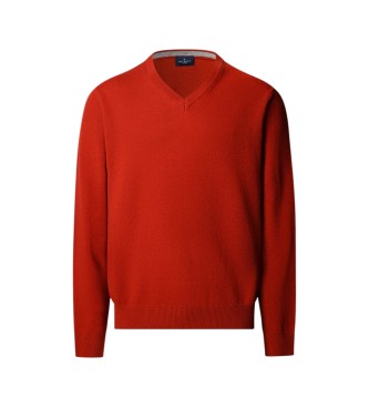 Hackett London Jersey Merino Cash Mix naranja