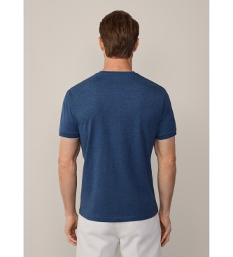 Hackett London T-shirt met tip marine