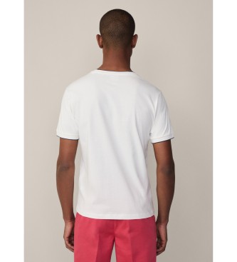 Hackett London T-shirt med kant i vitt