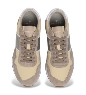 Hackett London Keston Symbol Leather Sneakers beige