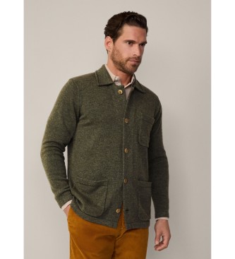 Hackett London Grnes Strickhemd