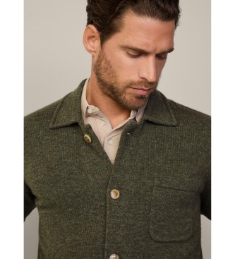 Hackett London Grnes Strickhemd