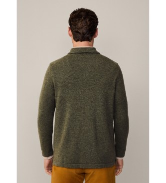 Hackett London Grnes Strickhemd