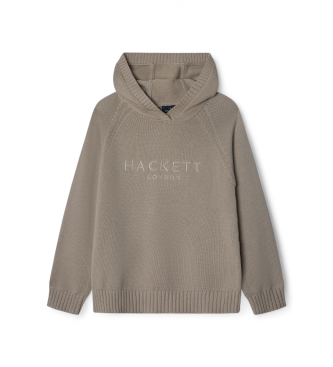 Hackett London Felpa lavorata a maglia beige