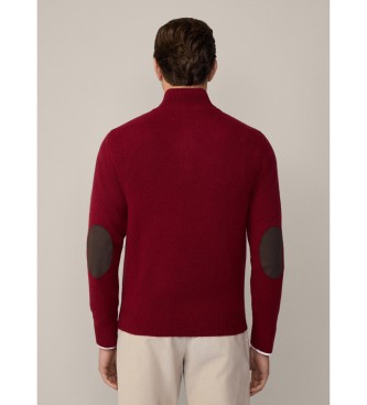 Hackett London Maglione in lana con zip rossa