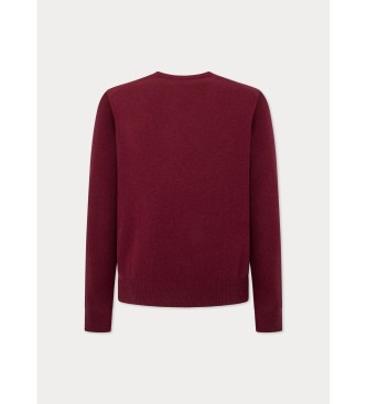 Hackett London Kastanienbrauner Pullover mit V-Ausschnitt