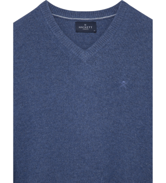 Hackett London Blauer Pullover mit V-Ausschnitt