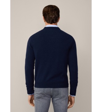 Hackett London Maglione lavorato a maglia a V blu scuro