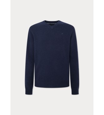 Hackett London Maglione lavorato a maglia a V blu scuro