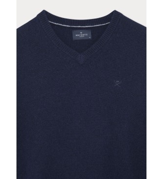 Hackett London Maglione lavorato a maglia a V blu scuro