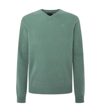 Hackett London Maglione lavorato a V verde