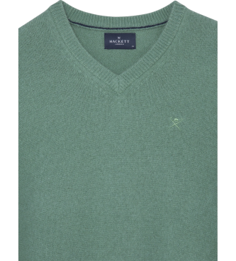 Hackett London Maglione lavorato a V verde