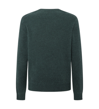 Hackett London Maglione lavorato a V verde scuro