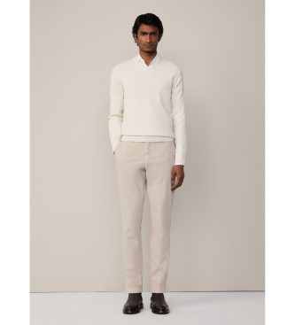 Hackett London Pull  col en V blanc cass