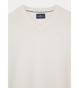 Hackett London Off-white pullover med V-hals