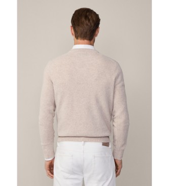 Hackett London Pullover met V-hals in beige