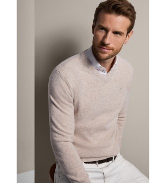 Hackett London Pull-over beige  col en V