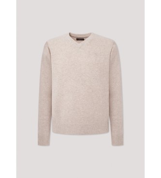 Hackett London Pull-over beige  col en V