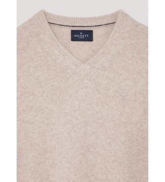 Hackett London Pull-over beige  col en V