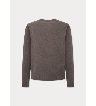 Hackett London Brauner Pullover mit V-Ausschnitt