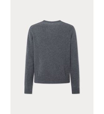 Hackett London Dunkelgrauer Pullover mit V-Ausschnitt