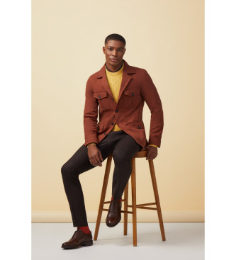 Hackett London Pull Lw Cable Crew jaune