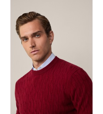 Hackett London Pull Lw Cable Crew marron