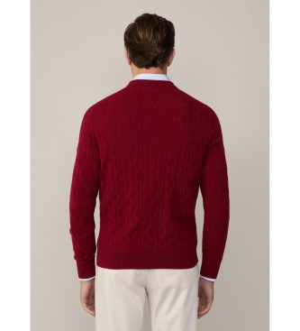 Hackett London Pull Lw Cable Crew marron