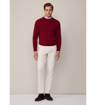 Hackett London Pull Lw Cable Crew marron