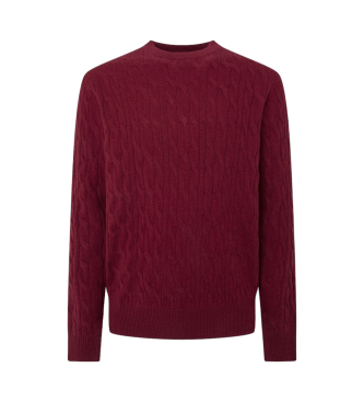 Hackett London Pull Lw Cable Crew marron