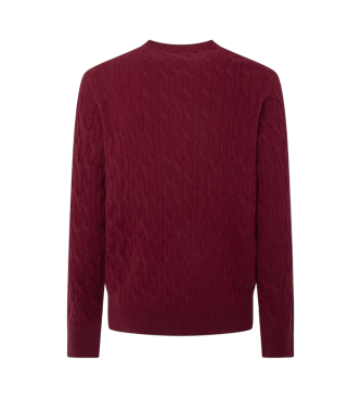 Hackett London Pull Lw Cable Crew marron