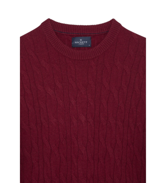 Hackett London Pull Lw Cable Crew marron