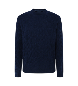 Hackett London Pullover Lw Cable Crew navy