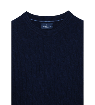 Hackett London Pullover Lw Cable Crew navy