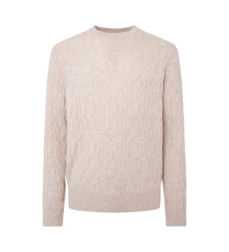 Hackett London Jersey Lw Cable Crew blanco roto