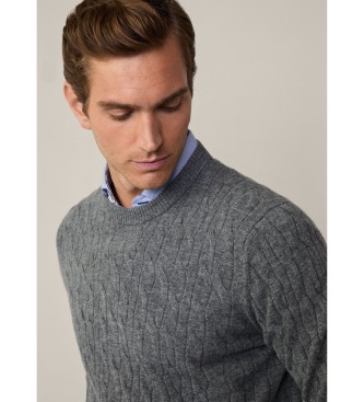 Hackett London Pullover Lw Cable Crew gr