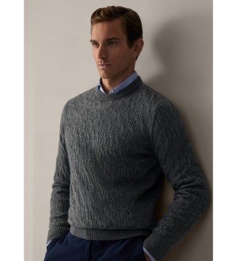 Hackett London Pullover Lw Cable Crew gr