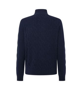 Hackett London Pullover Lw Cable Hzip navy