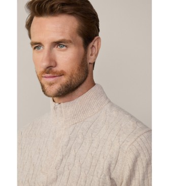 Hackett London Jersey Lw Cable Hzip blanco roto